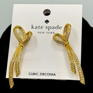 KATE SPADE GOLD PAVE’ STYLE CUBIC ZIRCONIUM  FACETED  EARRINGS.